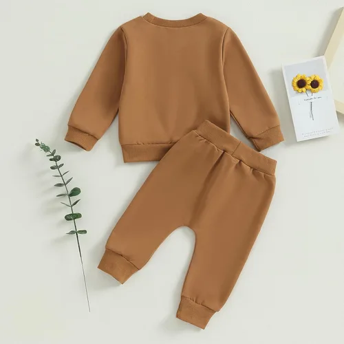 Vista 24 de Conjunto de sudadera con estampado para bebé y niña, sudadera larga para otoño e invierno