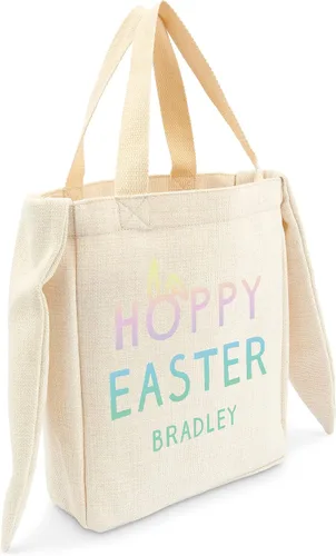 Vista 11 de Weddingstar Bolso de asas personalizable de la cesta de Pascua de la tela de la lona con las orejas, Bunny Rabbit