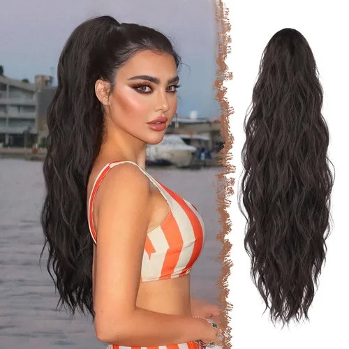 Vista 16 de FESHFEN Extensiones de Cola de Caballo, Pieza de Cabello de Cola de Caballo Larga con Pinza de Garra, Pieza de Cabello Sintético de Colas de Caballo