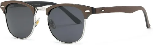 Vista 34 de AEVOGUE Gafas de sol polarizadas para mujeres y hombres semi marco retro gafas de sol AE0369