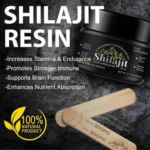 Vista 6 de Shilajit - Resina Shilajit orgánica pura del Himalaya – 800 mg de grado dorado natural Shilajit con más de 85 ácido fúlvico y oligominerales