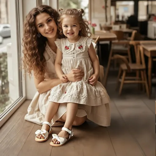 Vista 3 de THEE BRON Sandalias para niñas pequeñas, zapatos de vestir para niña de flores, zapatos planos de verano con punta abierta