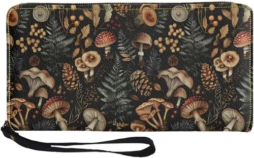 Vista 26 de Coldinair Cartera de piel sintética con cierre de cremallera para mujer, con bloqueo RFID, monedero para teléfono con correa para viaje, Añade tu