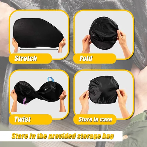 Vista 5 de ZONETECH - Parasoles adhesivos para ventanas laterales, paquete de 2 unidades de malla para automóvil, no se necesitan ventosas, protector solar