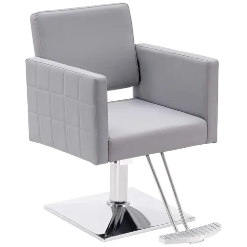 Vista 9 de Silla BarberPub para estilista de salón, silla de peluquería hidráulica, altura ajustable, cuero PVC, giro de 360 grados, barbería, salón en casa