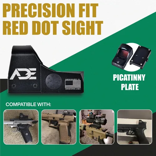 Vista 4 de Ade Advanced Optics RD3-009-2 Miras de punto rojo - Motion Awake - Impermeable y resistente a la niebla -Óptica para pistola S/N: RD3-009-2