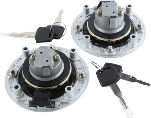 Vista 2 de SLMOTO Llaves de tapa de gasolina para depósito de combustible para Suzuki GSXR 600 1997-2003 GSX-R 750 2001-2003 TL1000S 1997-2001 Negro