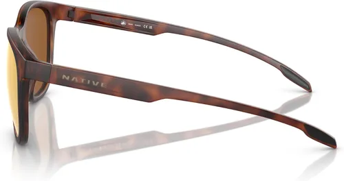 Vista 2 de Native Man - Gafas de sol mate con montura de tortuga, lentes de bronce, 2.126 in, Mate Carey