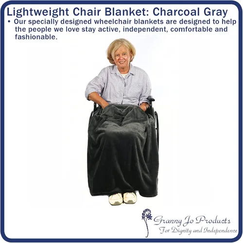 Vista 8 de Granny Jo Products Manta ligera para silla de ruedas, color gris carbón