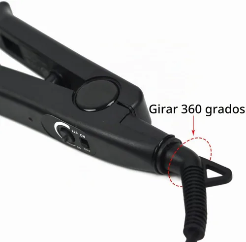 Vista 5 de Kit de herramientas de extensiones de cabello con conector de hierro térmico de fusión, enchufe de EE. UU., 50 unidades de protectores térmicos