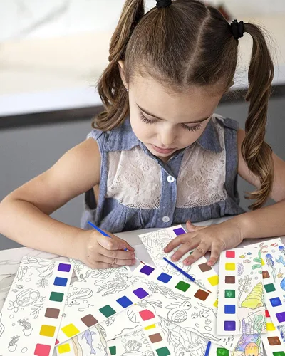 Vista 8 de Vileafy 20 recuerdos de fiesta bajo el mar para niños de 4 a 8 años, marcadores de bolsillo para pintura de acuarela DIY -pintura con agua, mini