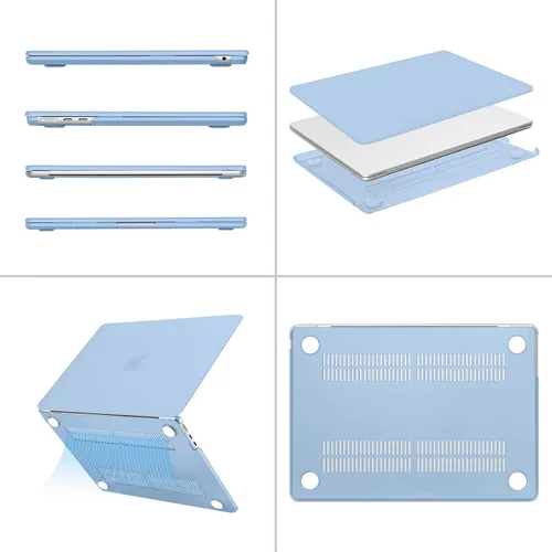 Vista 5 de Mosiso Funda para MacBook Air de 13 y 13.6 pulgadas, 2024, 2023 y 2022, M3 A3113, M2 A2681, Touch ID, carcasa rígida, cubierta de teclado, protector