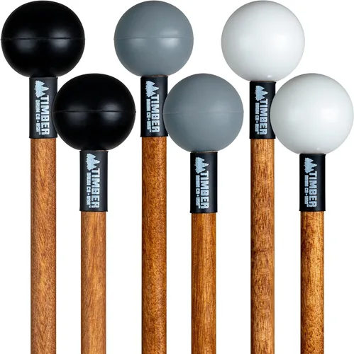 Vista 13 de Paquete de Mazos de Percusión — ENSAMBLADO EN EE.UU. — Baquetas para Marimba, Redoble de Platillos, Glockenspiel, Bloque de Madera — Poly Duro, Goma