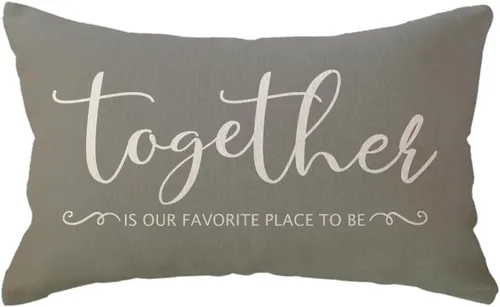 Vista 4 de ULOVE LOVE YOURSELF Home Quotes Fundas de almohada decorativas de madera Together is Our Favorite Place to Be", funda de almohada de granja de 12 x