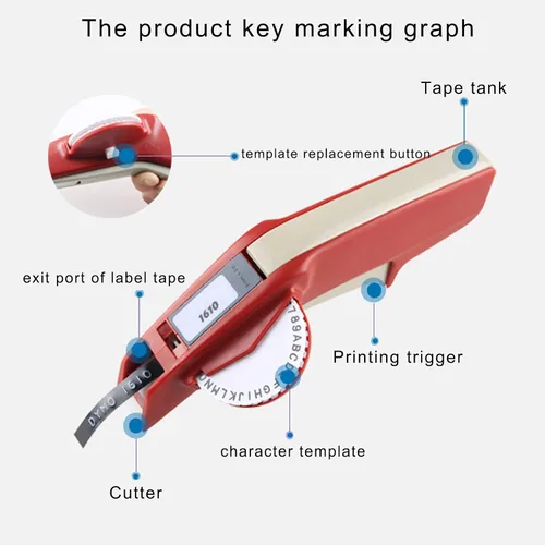 Vista 3 de Embossing el Machine, Número claro Leer el hacer la máquina de gofrado, una mano, conveniente para los Els (M1610 rojo)