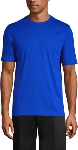 Vista 2 de Lands' End Camiseta esencial de manga corta para hombre de uniforme escolar, Cobalto