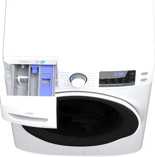 Vista 5 de KoolMore Paquete de lavadora + secadora de gran capacidad: lavadora de carga frontal de 4.5 pies cúbicos [120 V] (FLW-5CWH) + secadora de carga