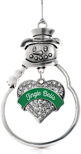 Vista 224 de Inspired Silver - Big Sis - Adorno de Navidad plateado - Adorno de árbol de Navidad con dije de corazón con circonita cúbica - Decoración colgante