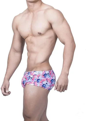 Vista 3 de UXH Traje de baño para hombre calzoncillos acolchados Printe Masculino Sexy Moda Natación Bikini Junta Playa Surf Natación Trunks