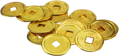 Vista 5 de fengshuisale 20pcs monedas de la fortuna china Feng Shui moneda de oro regalo bolsa Y1046