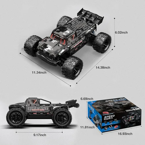 Vista 6 de Auto RC rápido sin escobillas 1/12 para adultos, 4WD eléctrico todoterreno RC Monster Truck, 60KM/H de alta velocidad RC coche con Hobbywing ESC