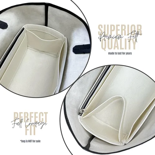 Vista 6 de St Louis PM - Organizador de bolsas St Louis GM Tote Bag Inserto hecho a mano 0.118 in Lana Premium Fieltro Snug Robusta Cremallera plateada