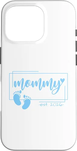 Vista 20 de Mommy Est 2026 Pregnancy Announcement Baby Boy Reveal Case for iPhone 17