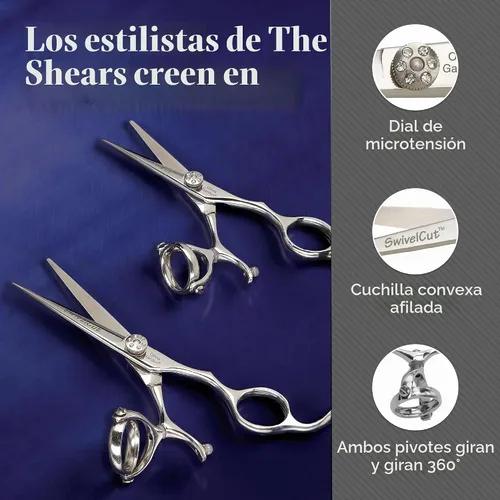 Vista 4 de Olivia Garden SwivelCut - Tijeras de peluquería profesionales para zurdos
