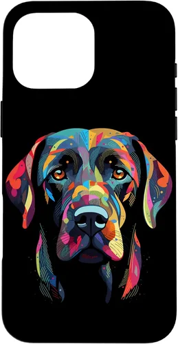 Vista 19 de Labrador Retriever - Carcasa para iPhone 17, diseño de cara de perro, color negro