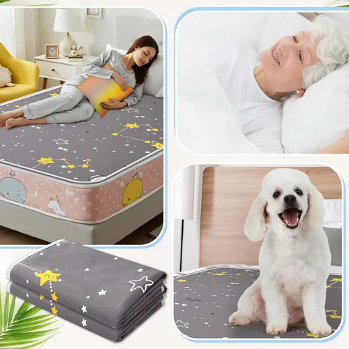 Vista 6 de Tisancy 1 Pieza Protector de Colchón Impermeable de Doble Cara para Incontinencia Lavable, Tamaño Queen 60'' x 78'' Sábana de Cama Impermeable