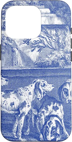 Vista 20 de Vintage Blue French Toile Hound Dogs Case for iPhone 16