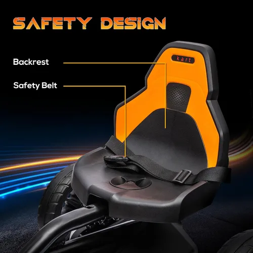Vista 5 de Aosom Go Kart eléctrico de 12 V para niños, juguete para montar al aire libre con accionamiento hacia adelante hacia atrás y velocidad ajustable