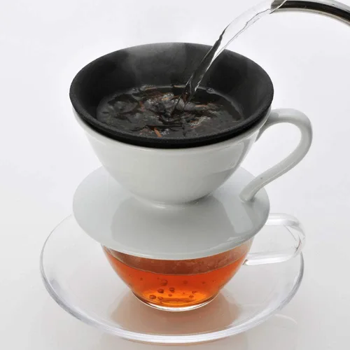 Vista 3 de Gotero de café japonés de cerámica y filtro reutilizable, porcelana Arita