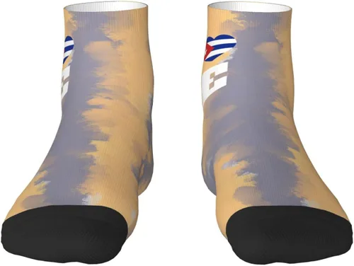 Vista 2 de Love Cuba Flag Cubans Heart Ankle Socks Winter Low Cut Sports Warm Comfort Breathable Casual Socks For Mens And Womens 1