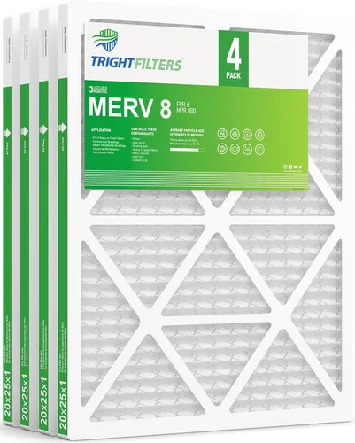 Vista 14 de TRIGHTFILTERS 12x12x1 Filtro de aire 4 paquete, MERV 8 Filtros de aire plisados de defensa contra el polvo de reemplazo para aire acondicionado HVAC