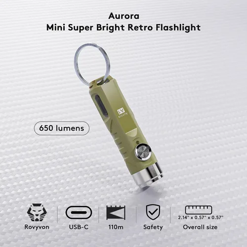 Vista 2 de RovyVon Aurora A1 G4 Llavero recargable Linterna 650LMS Super Brillante
