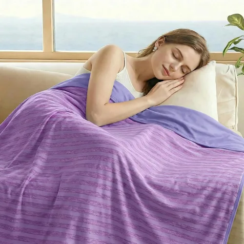 Vista 13 de Guohaoi - Manta refrescante de enfriamiento para personas que duermen con calor, fibra Arc-Chill Q-Max >0.5, 100% Certificada Oeko-Tex, ligera