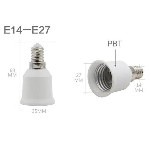 Vista 3 de YiLighting - Base europea E14 a base E26/E27 Edison LED bombillas convertidor adaptador convertidor utilizado para luces LED y CFL