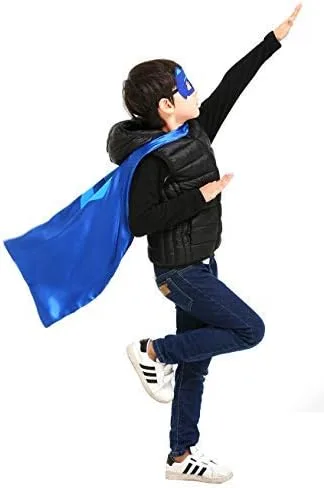 Vista 5 de Superhero Capes with Mask and Wristbands Superhero Dress up Costumes Christmas Halloween Birthday Party for Kids Gifts