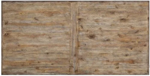 Vista 4 de Flexsteel Mesa de centro rectangular marrón claro con marco de metal y cabezales de pernos expuestos