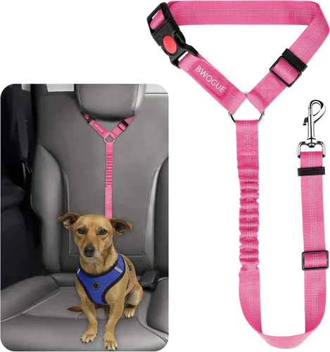 Vista 10 de BWOGUE Arnés de cinturón de seguridad para mascotas, cinturón de seguridad ajustable para reposacabezas de coche, arnés de cinturón de seguridad