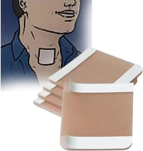 Vista 5 de Protector de estoma de cuello, protector de ostomía para cuello, calcomanías a prueba de polvo, transpirables, cómodas, desechables
