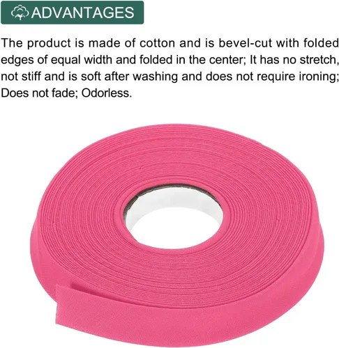 Vista 191 de MECCANIXITY Cinta al bies de doble pliegue de 1/2 pulgada de poliéster continuo a granel para costura, costura, dobladillo, encuadernación y Beige