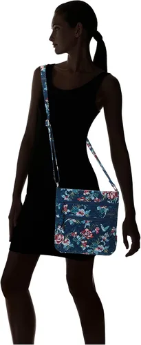 Vista 7 de Vera Bradley - Bolsa cruzada para mujer, de algodón característico de la marca, con triple cremallera, hipster