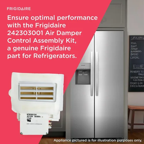 Vista 4 de Frigidaire 242303001 Kit de montaje de control de amortiguador de aire para refrigeradores, color blanco