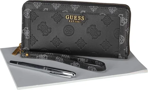 Vista 4 de Guess Abey SLG Large Zip A, Women's Bi-Fold Wallet, Black Logo Multi
