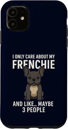 Vista 8 de I Care About My Frenchie & 3 People French Bulldog Owner Case for iPhone XR
