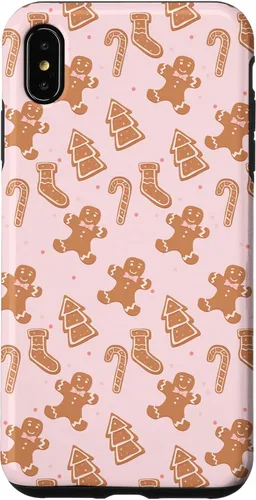 Vista 11 de iPhone 16 Pink Gingerbread Cookie Christmas with Polka Dots Case