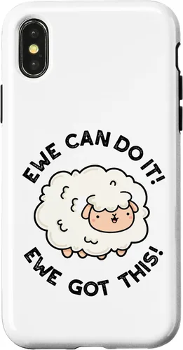 Vista 4 de iPhone 15 Ewe Can Do It Ewe Got This Funny Sheep Pun Case
