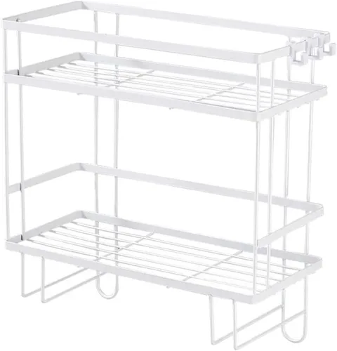Vista 10 de Estante de baño organizador de baño de hierro grueso con diseño de montaje en pared, estante de baño impermeable sobre el inodoro, organizador
